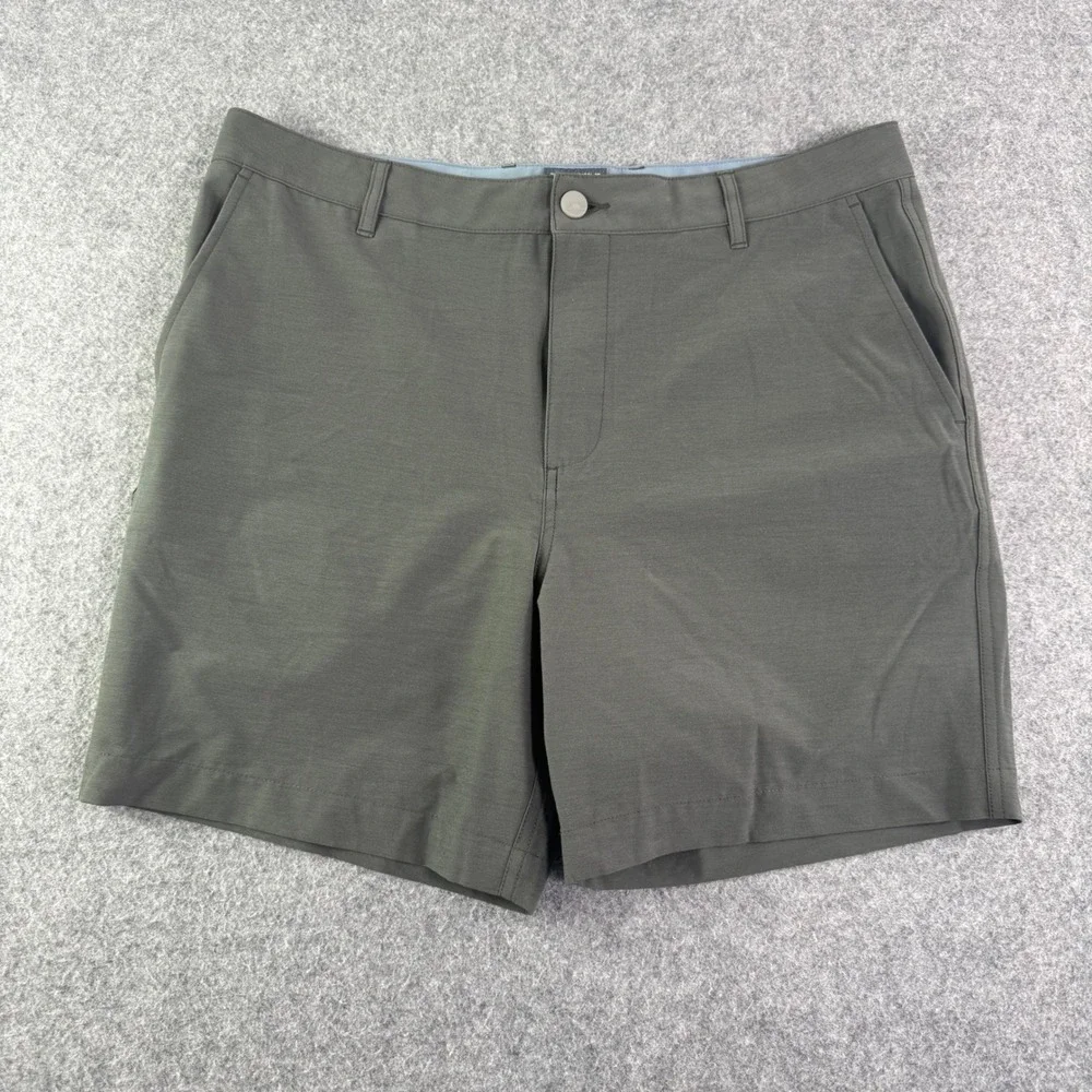 Faherty All Day Shorts Mens 35 Dark Olive Green Hybrid Quick Dry 7 Inch Inseam